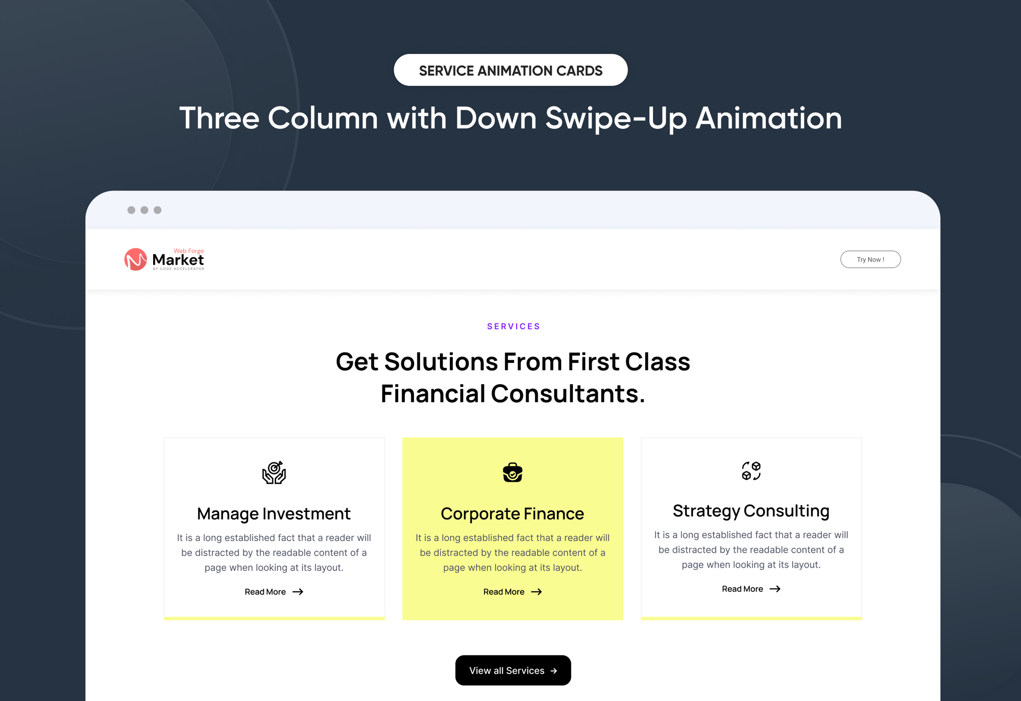 Three Column with Right Swipe Animation