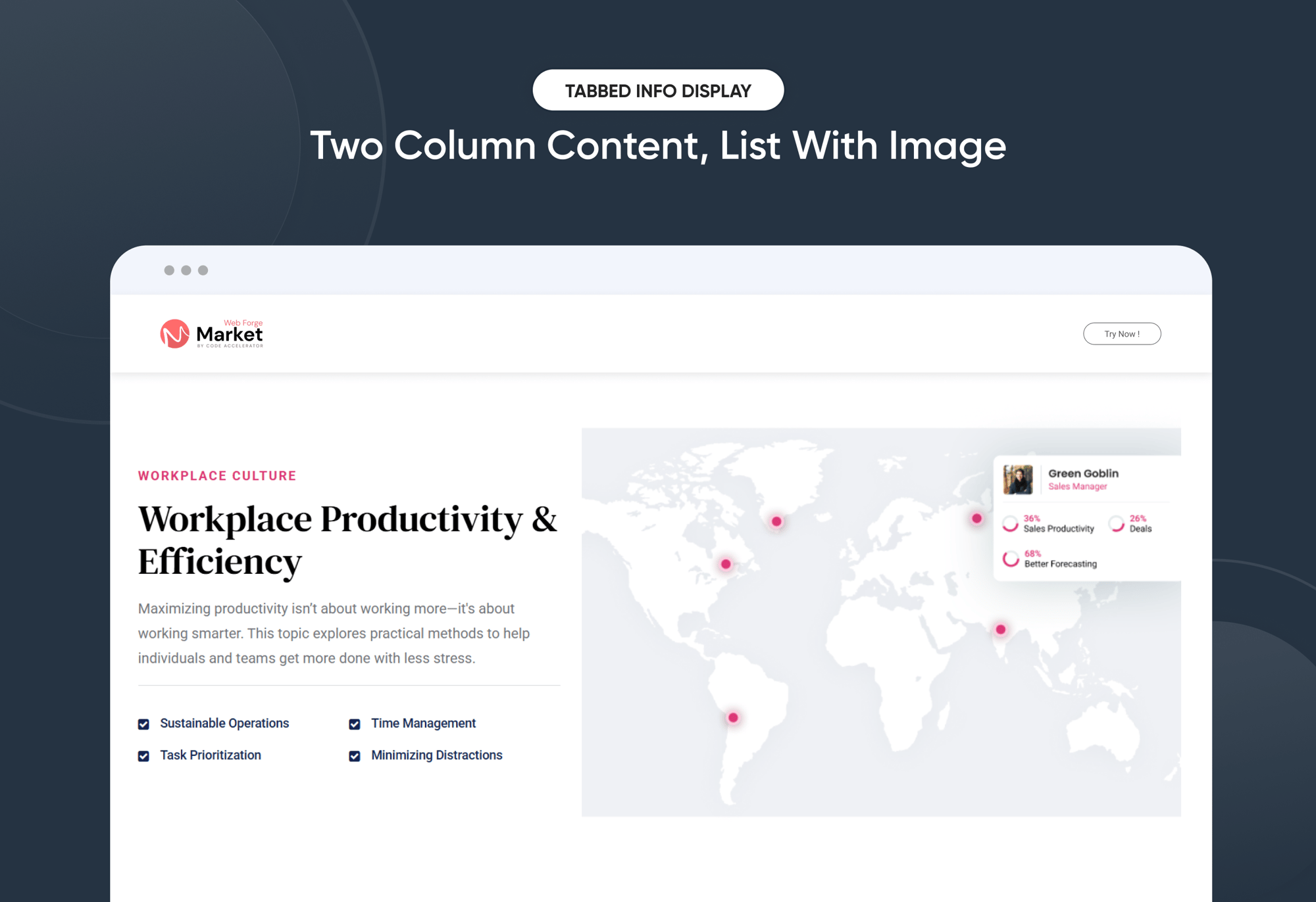 Two Column Content, List With Image