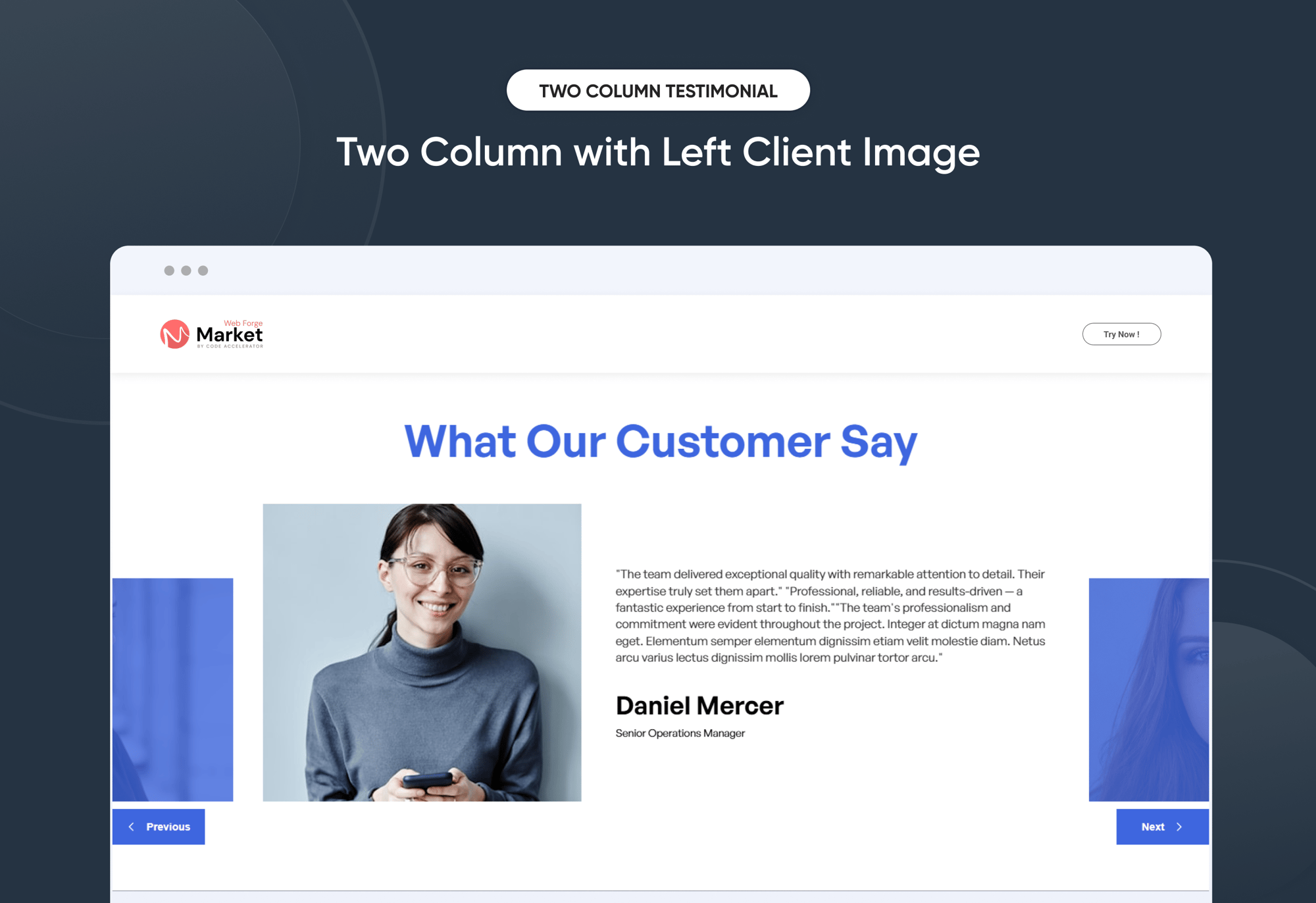 Two Column with Left Client Image