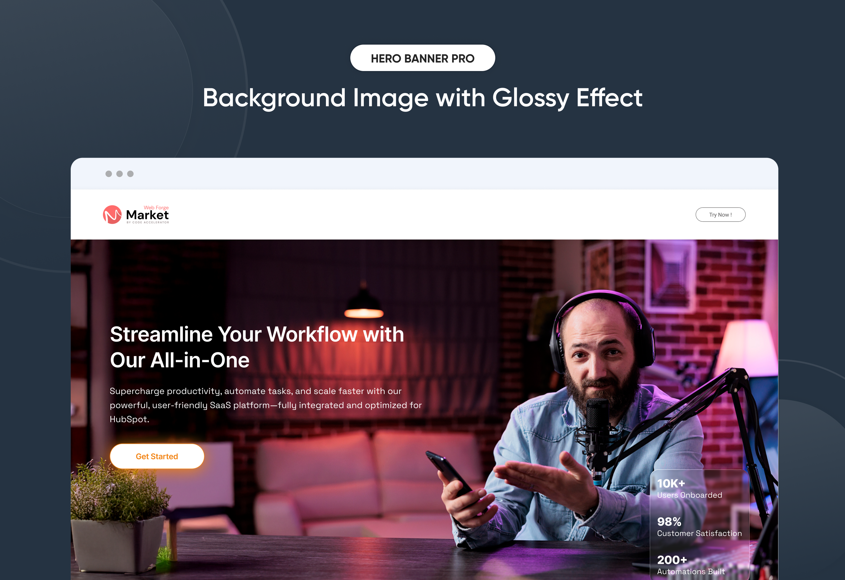 Background Image with Glossy Effect