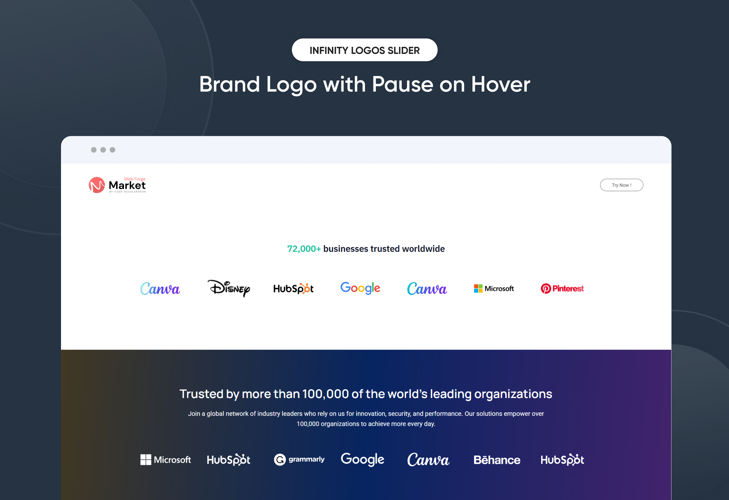 Brand Logo with Pause on Hover