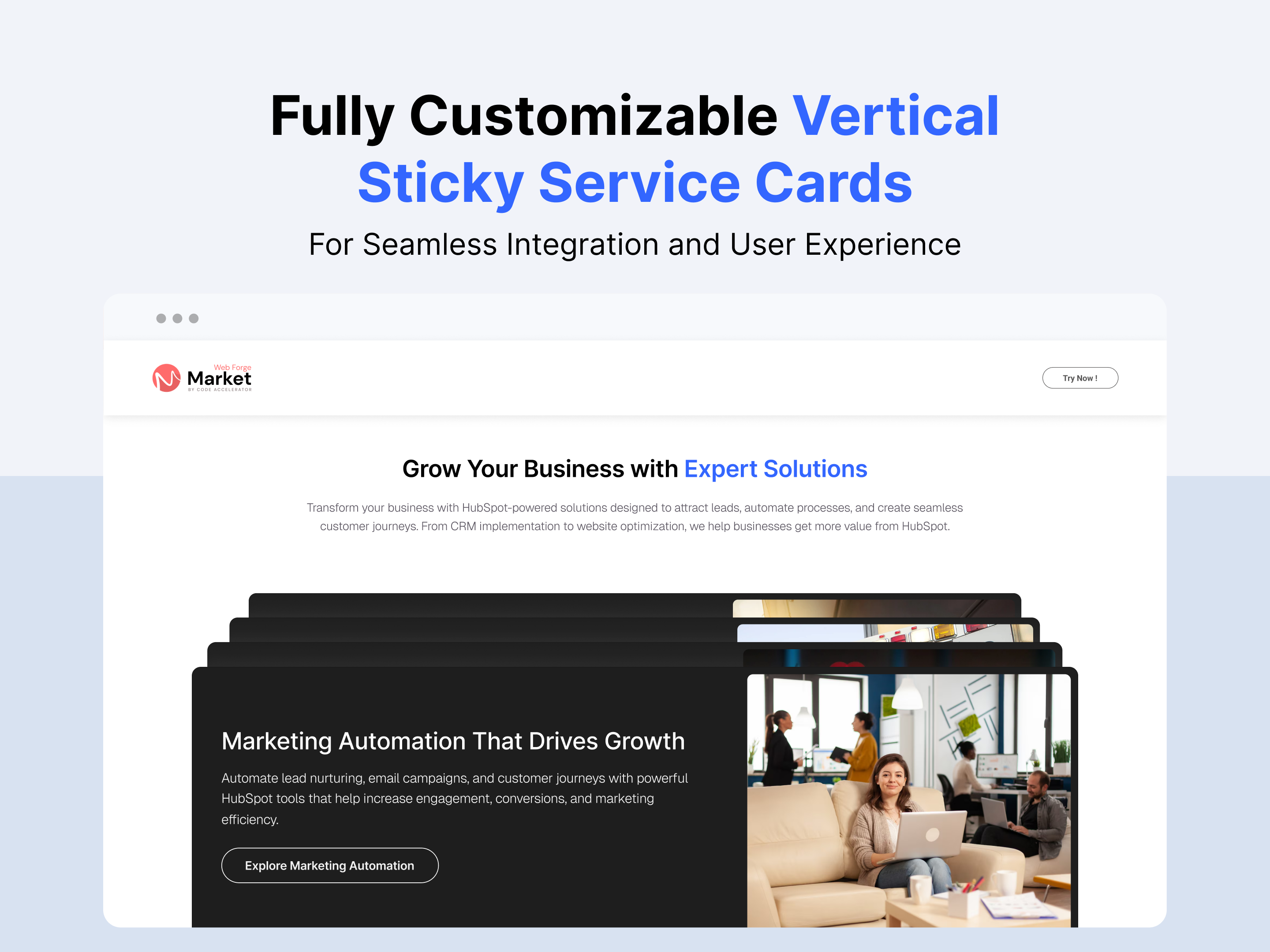 Vertical Sticky Service Cards