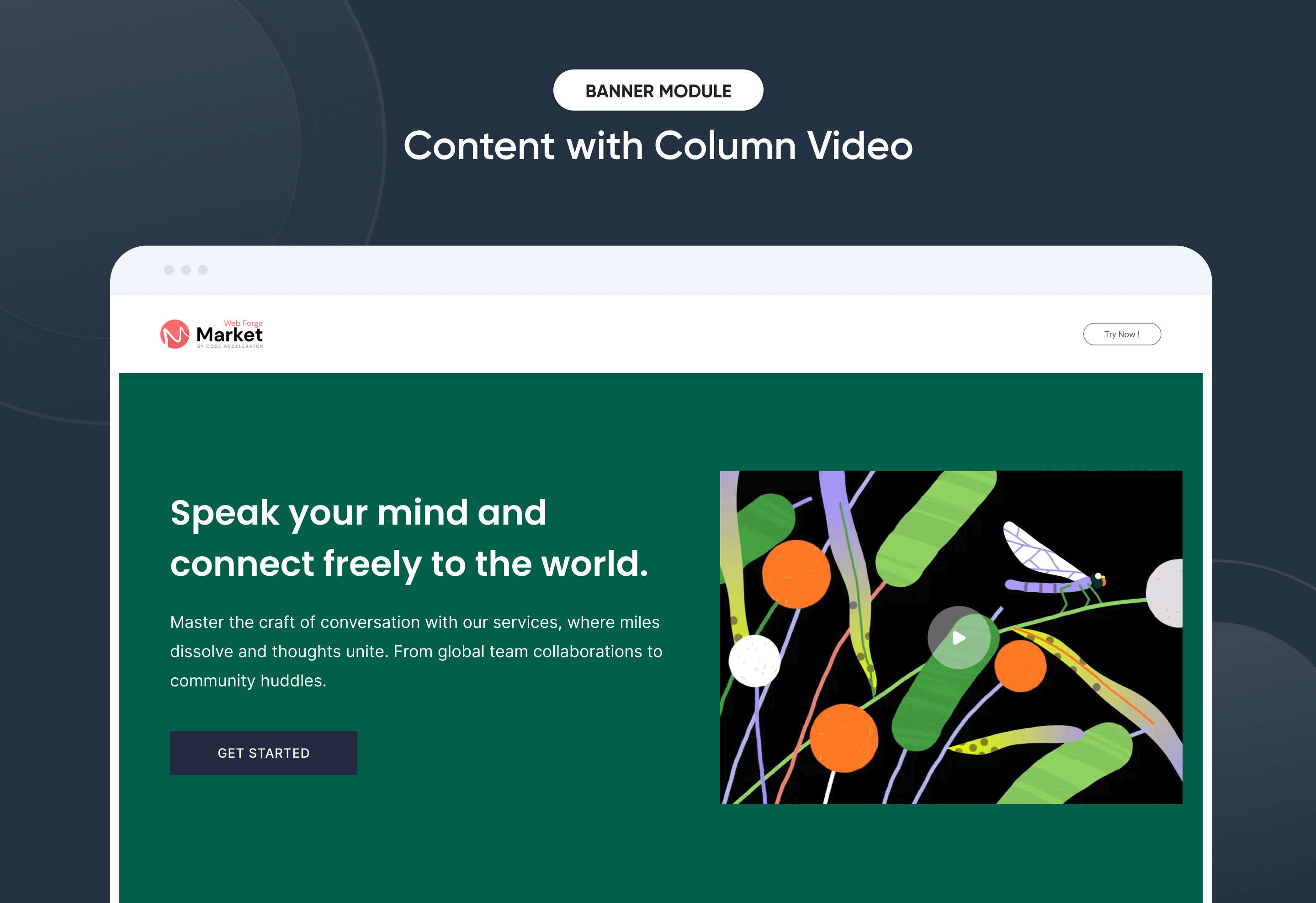 Content with Column Video