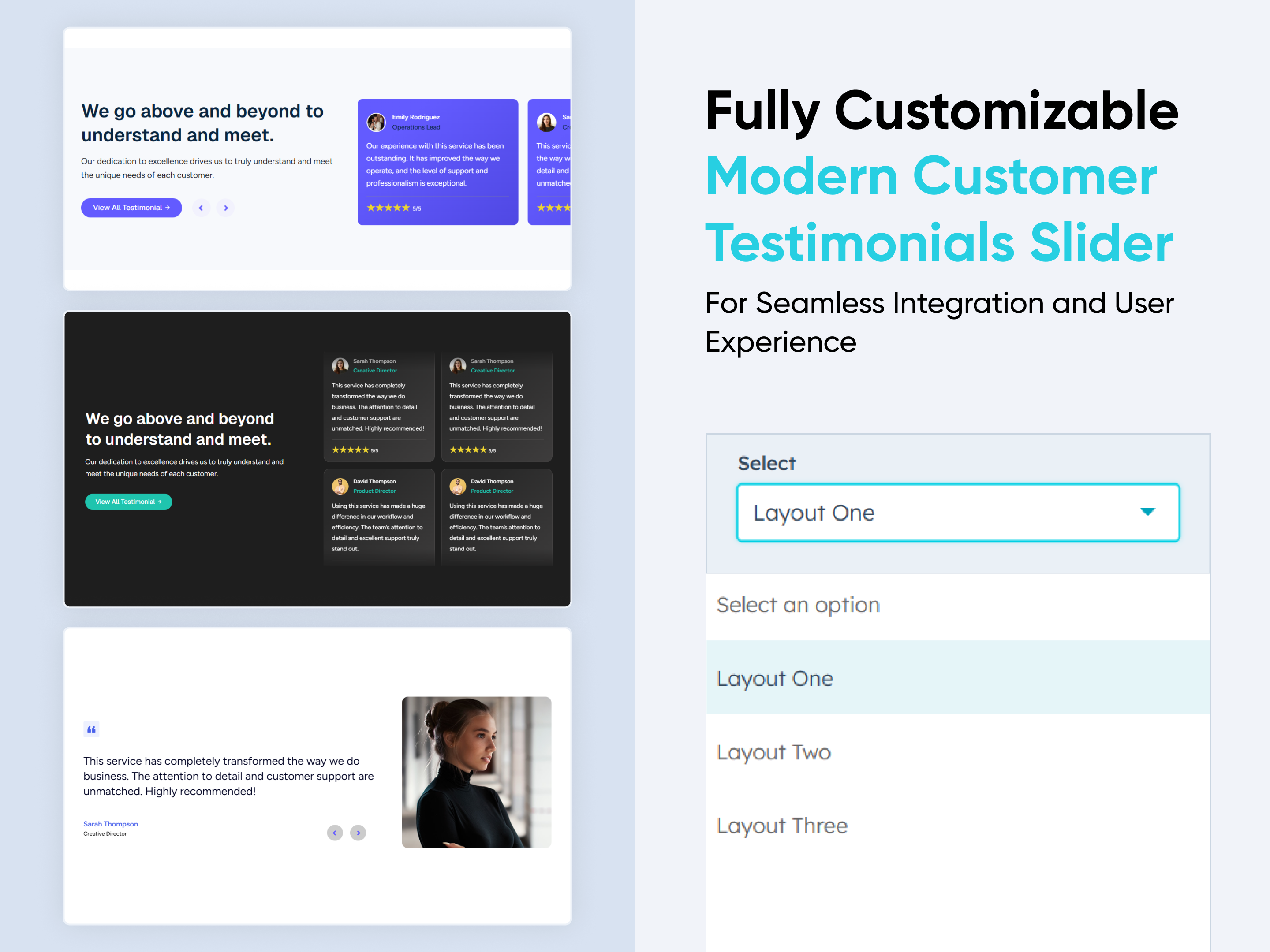 Modern Customer Testimonials Slider