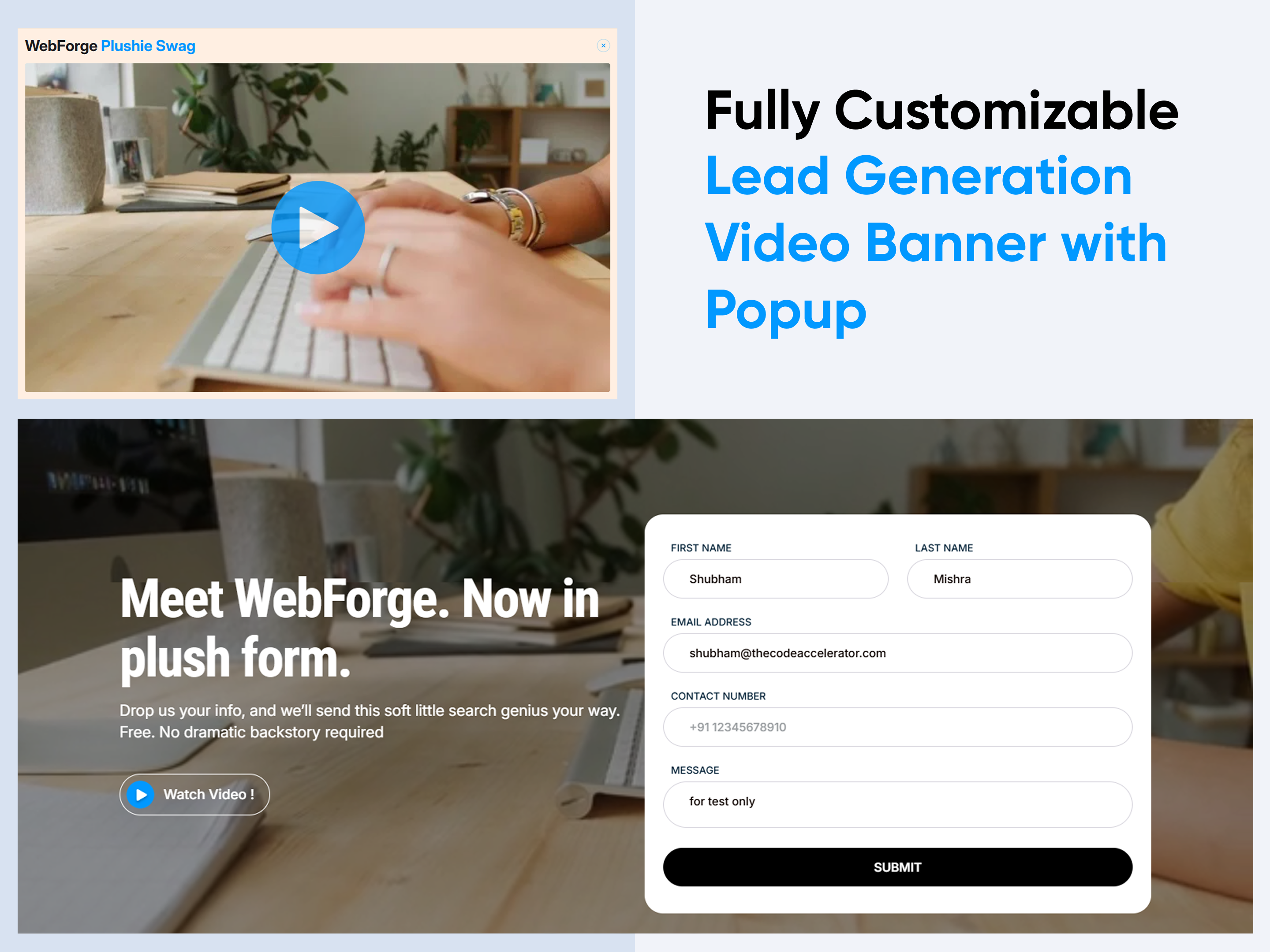 Lead Generation Video Banner with Popup