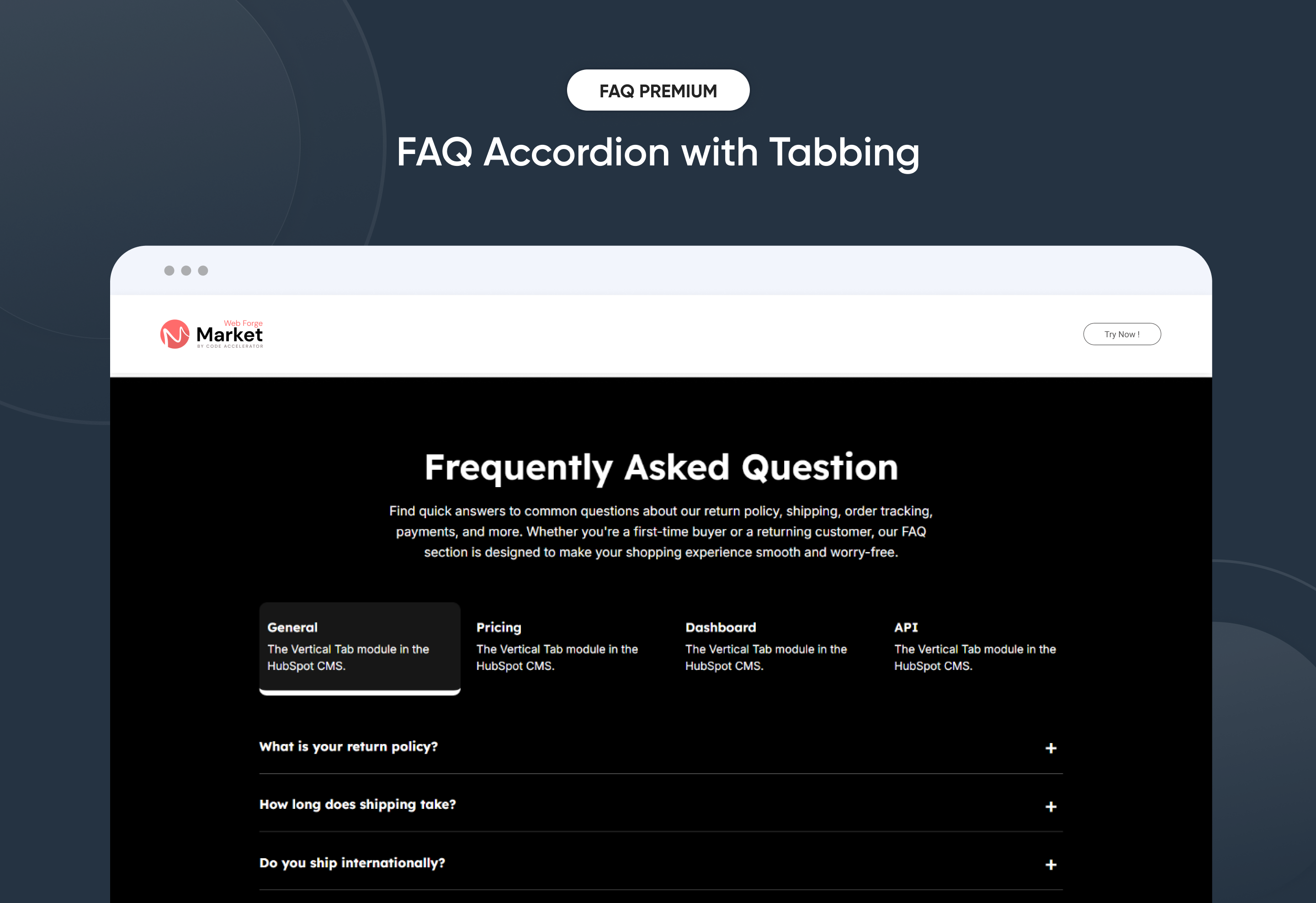 FAQ Accordion with Tabbing