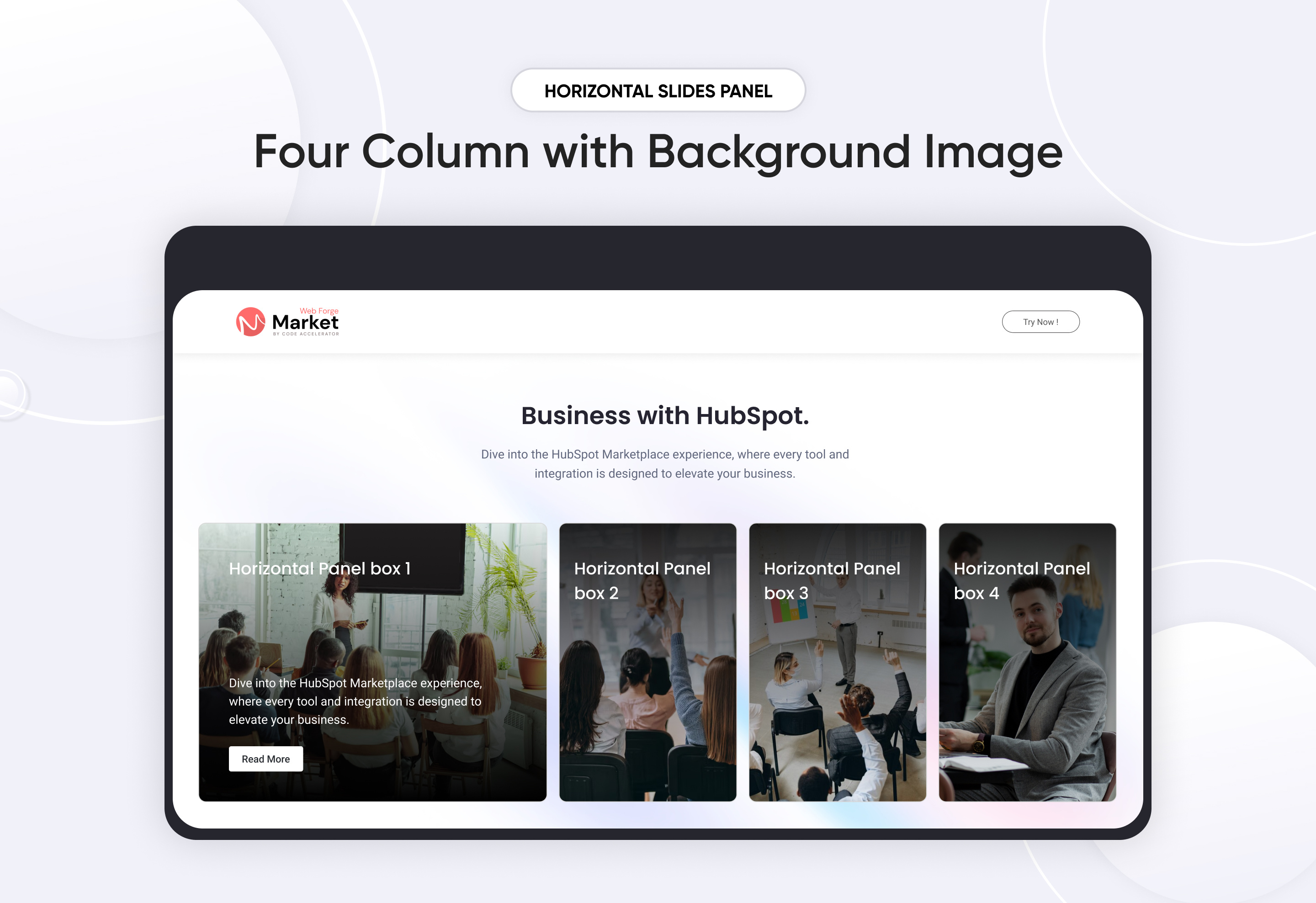 Four Column with Background Image