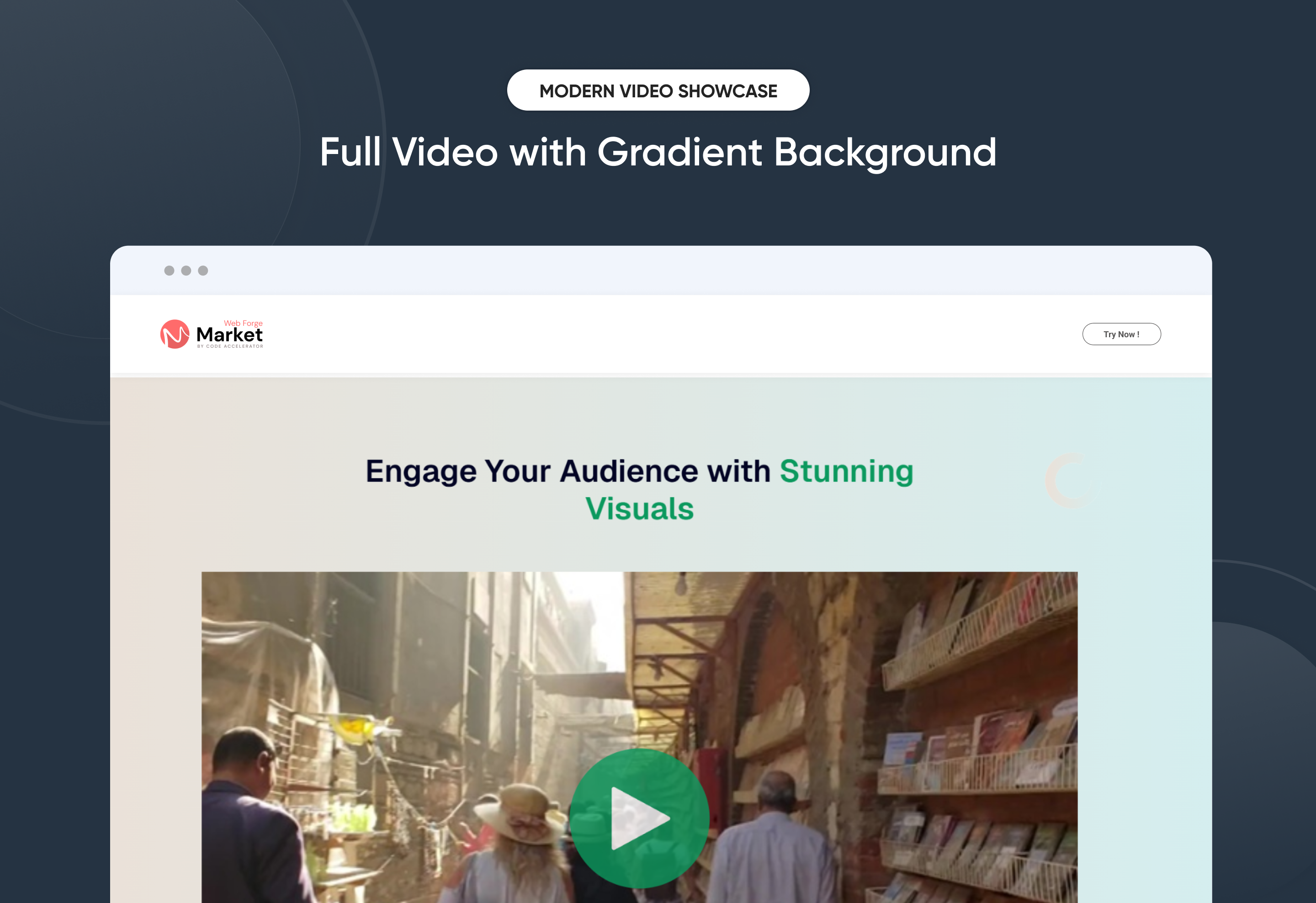 Full Video with Gradient Background
