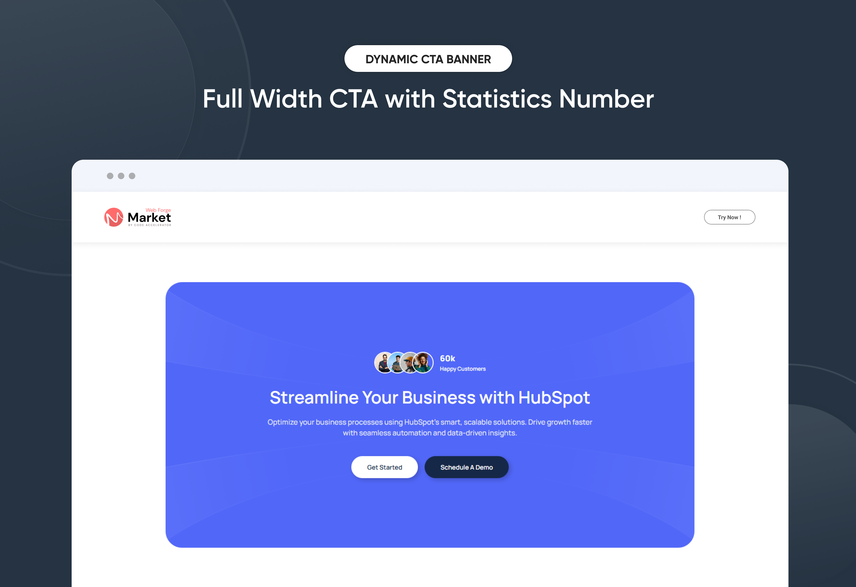 Full Width CTA with Statistics Number