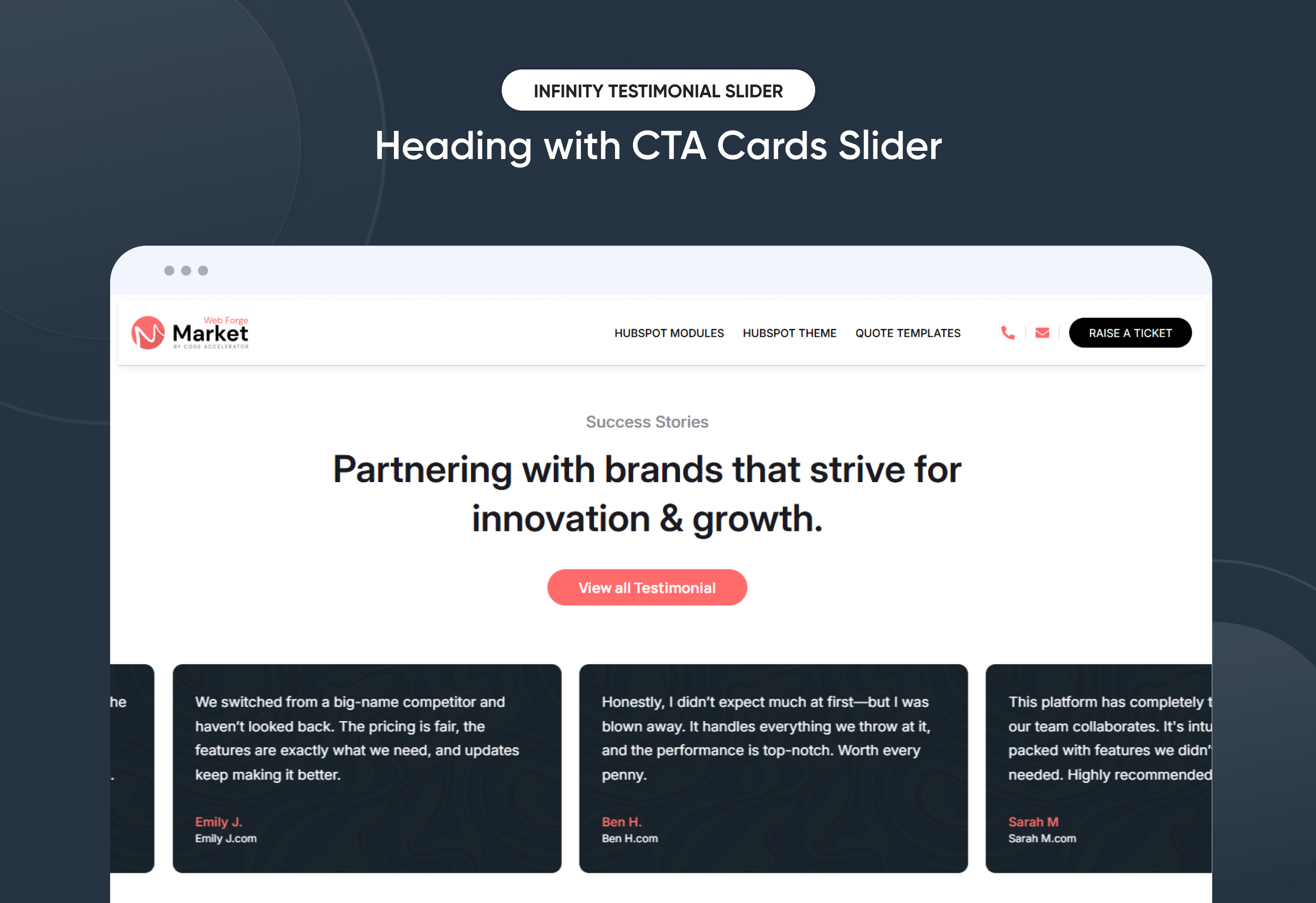 Heading with CTA Cards