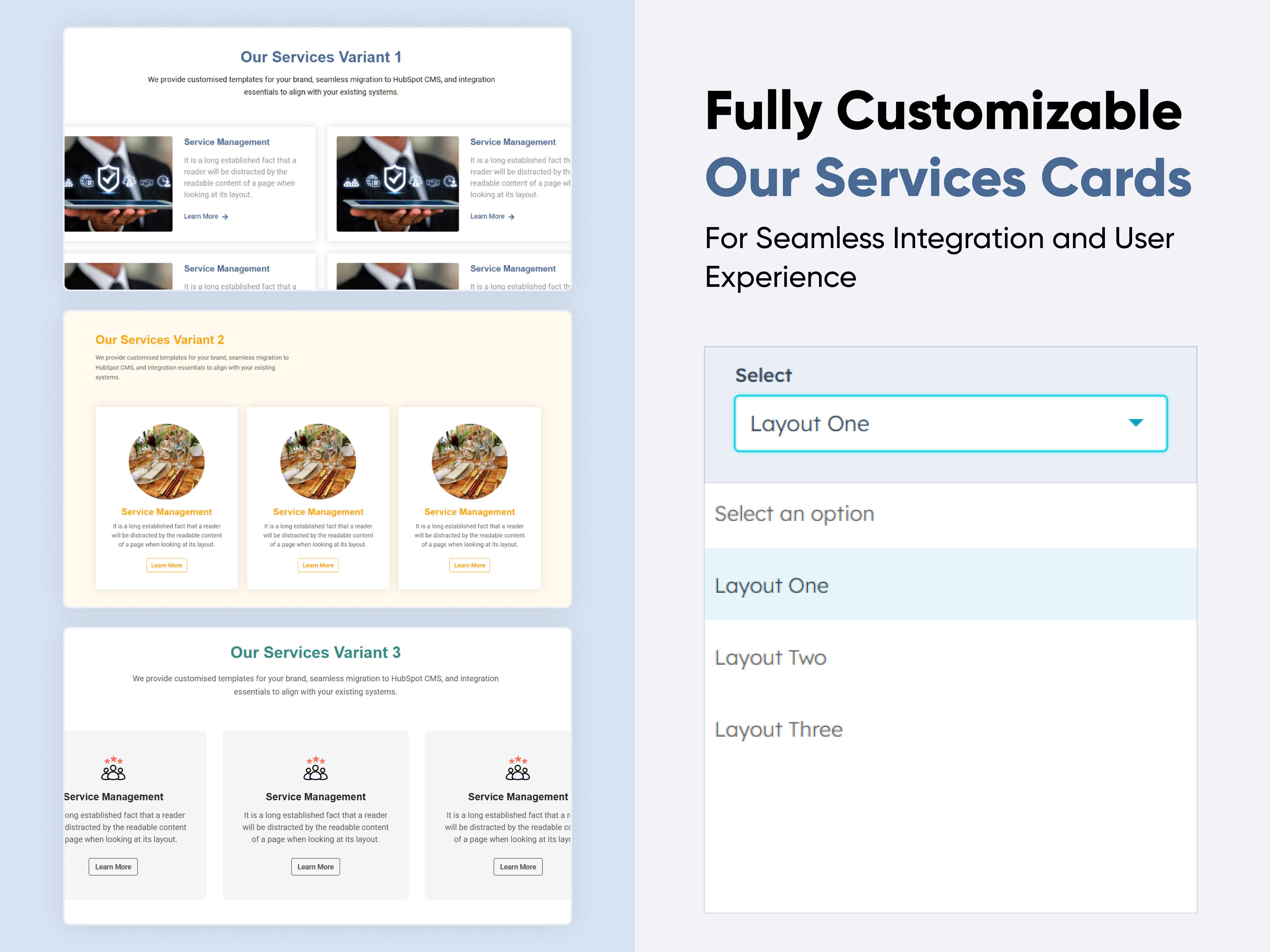 Our Services Cards Documentation Page