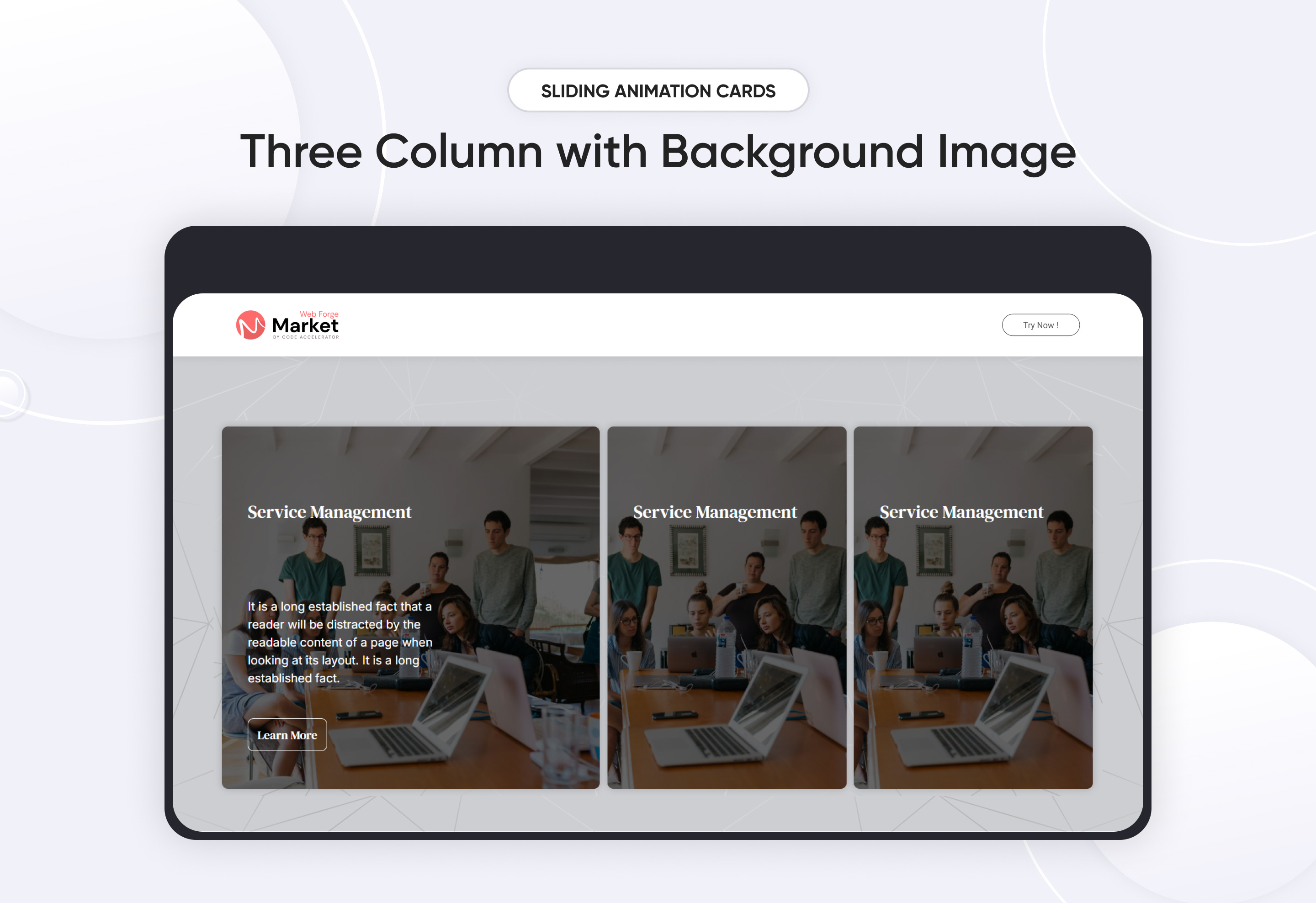 Three Column with Background Image