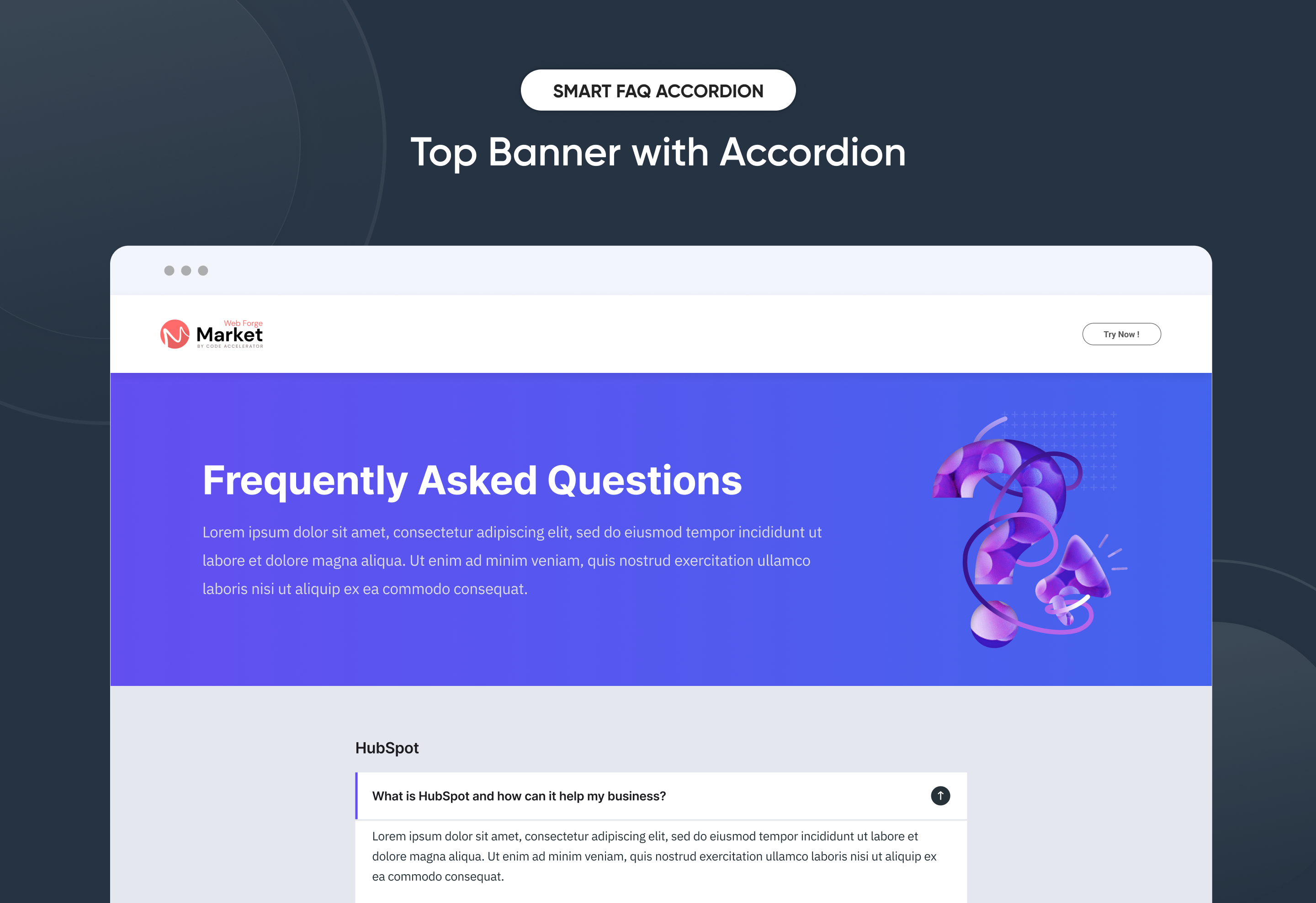 Top Banner with Accordion