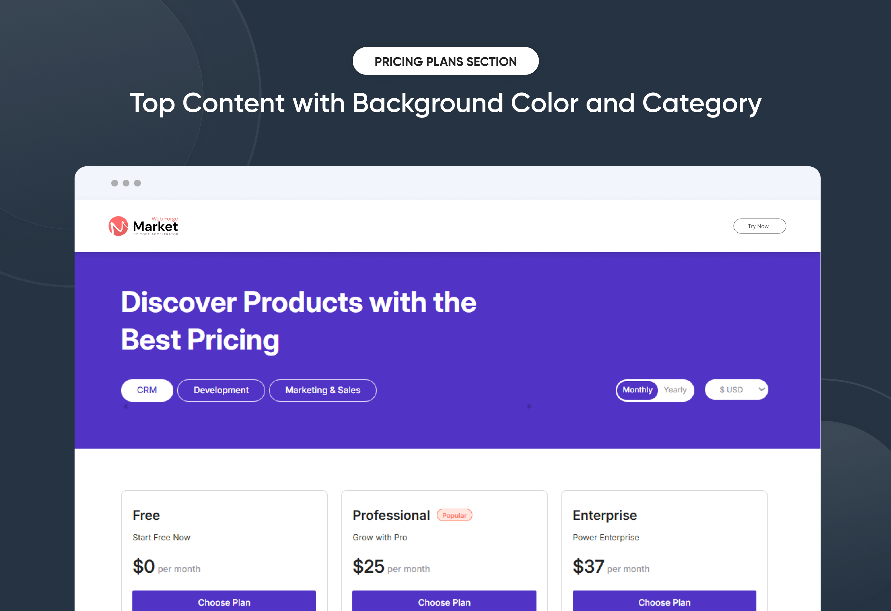 Top Content with Background Color and Category-1