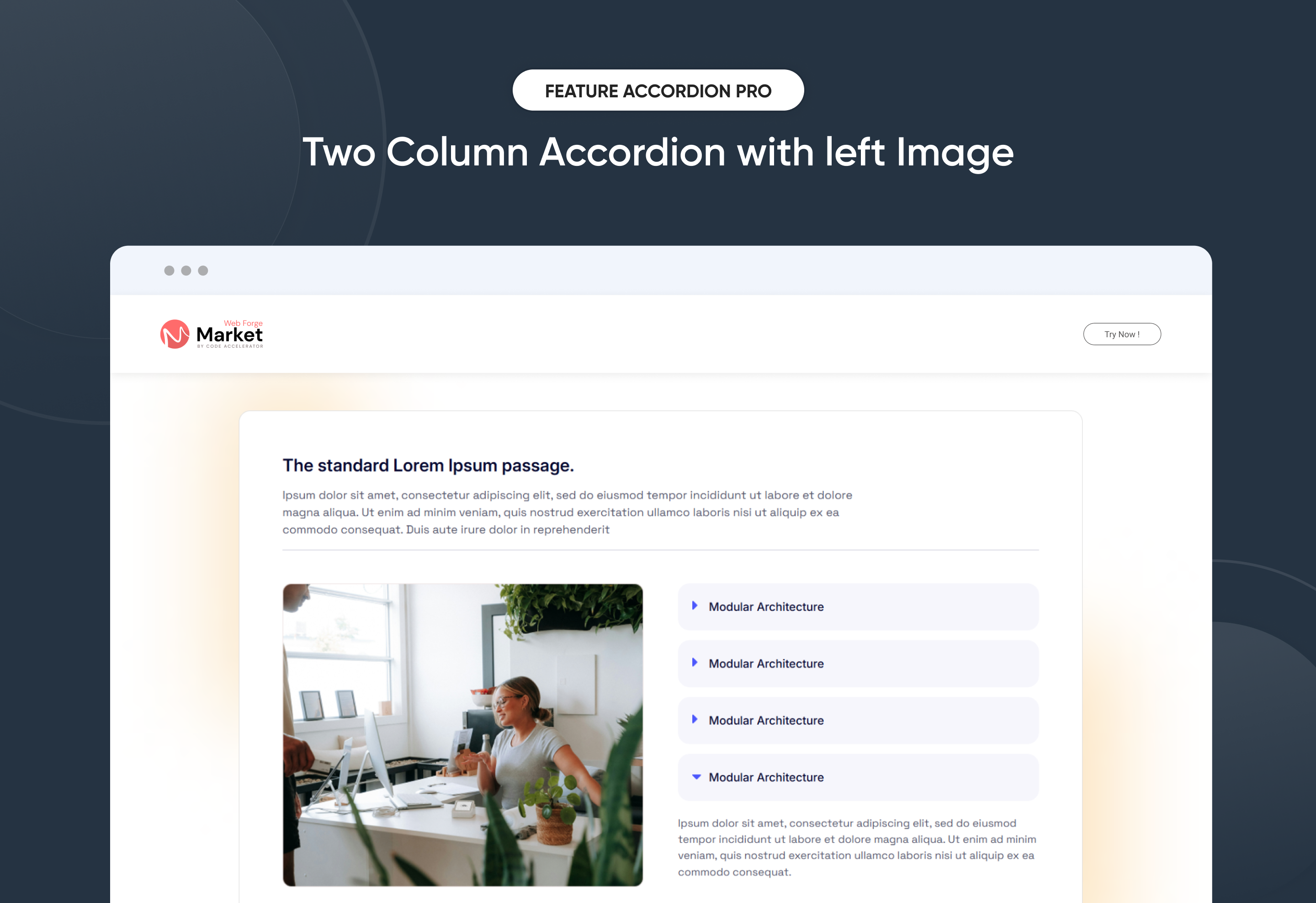 Two Column Accordion with left Image
