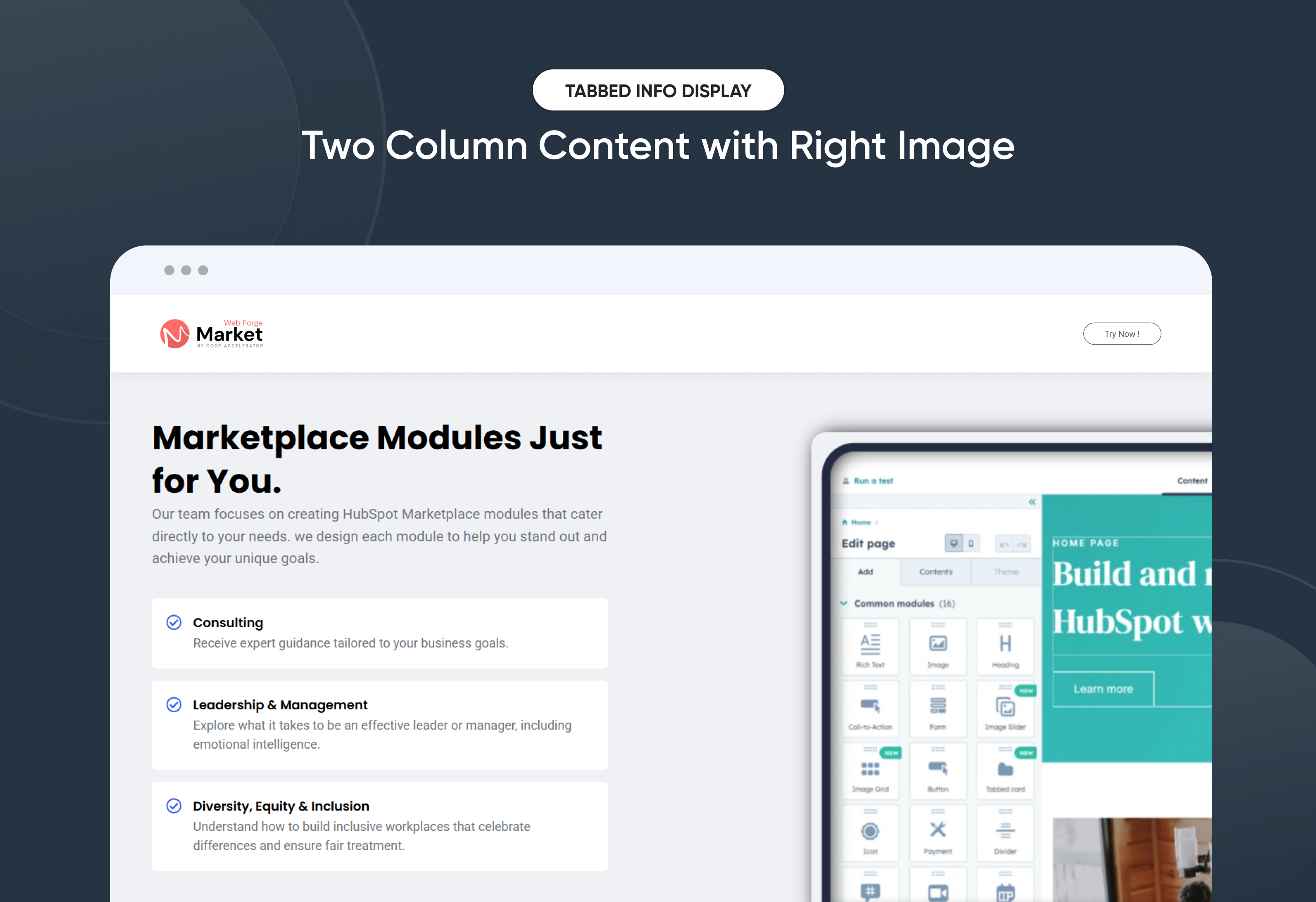 Two Column Content with  Right Image-1