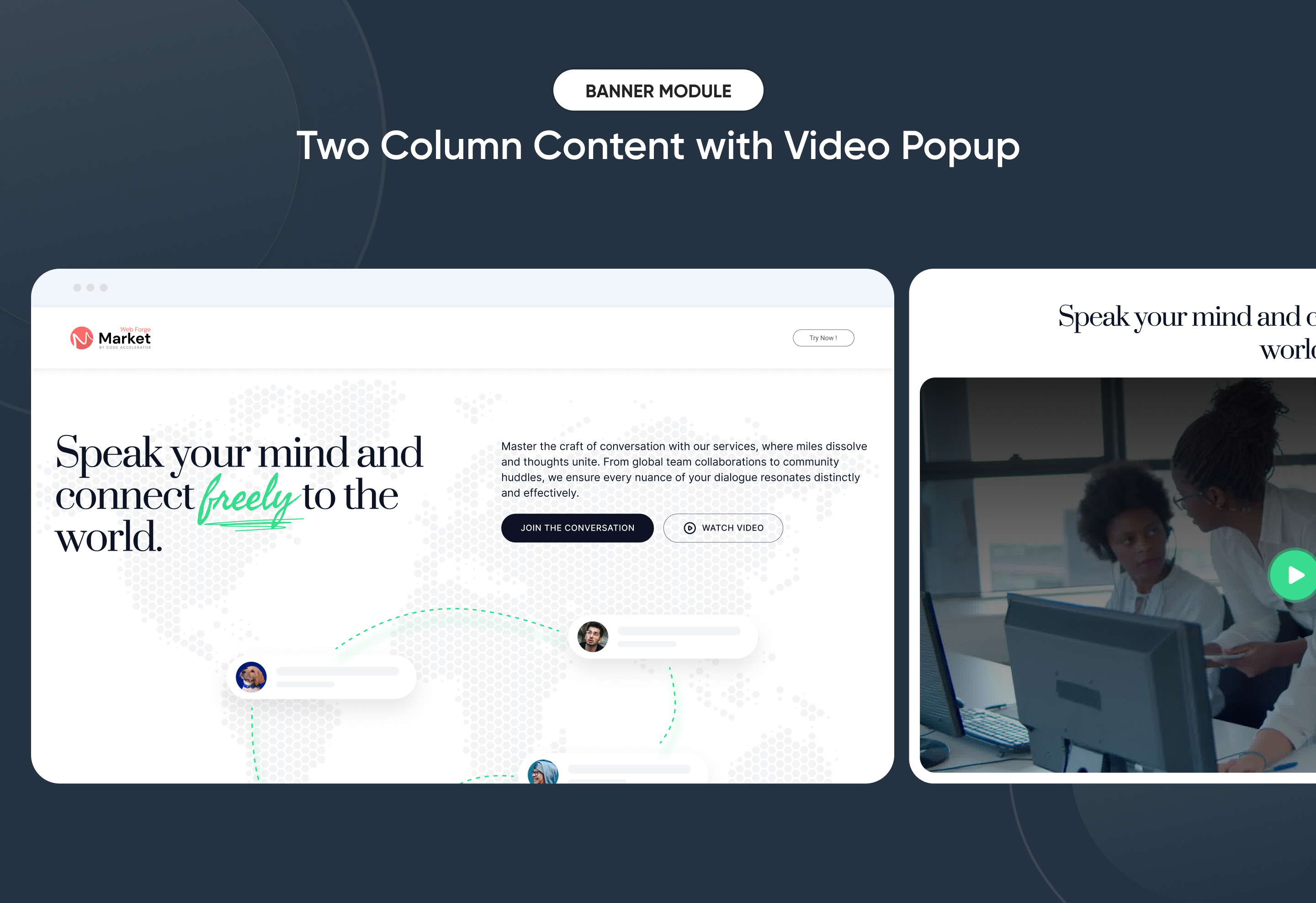 Two Column Content with Video Popup