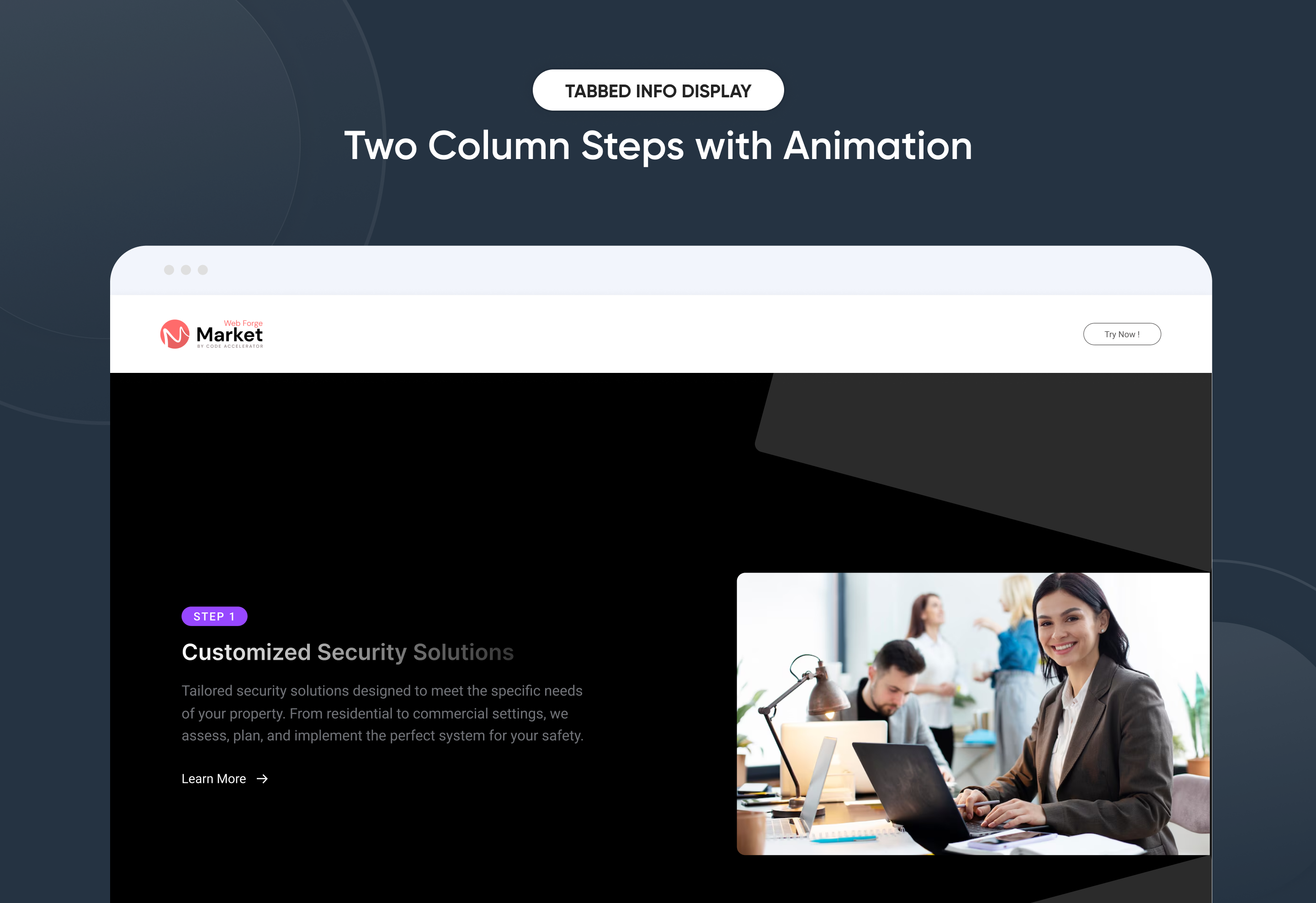 Two Column Steps with Animation
