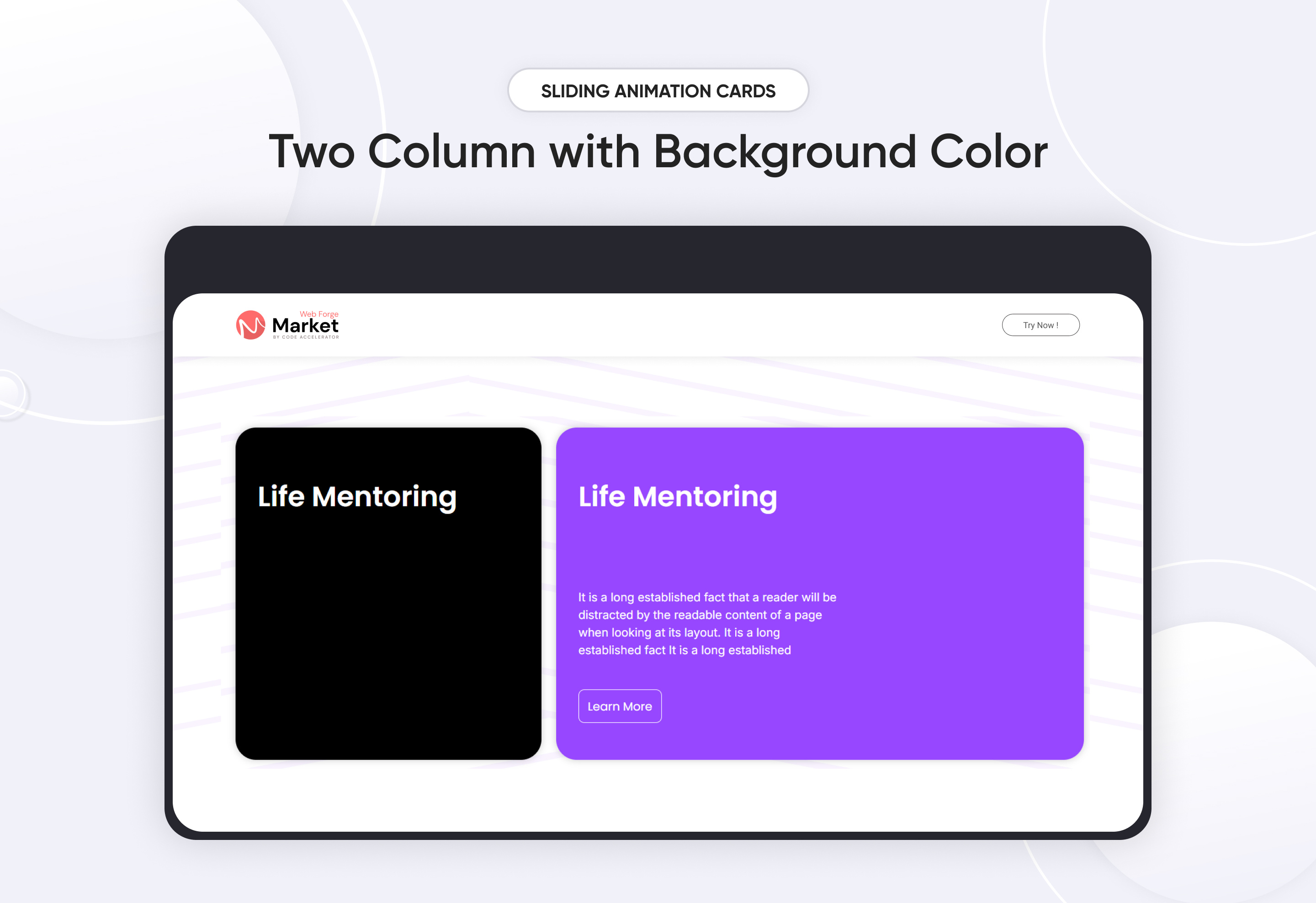 Two Column with Background Color