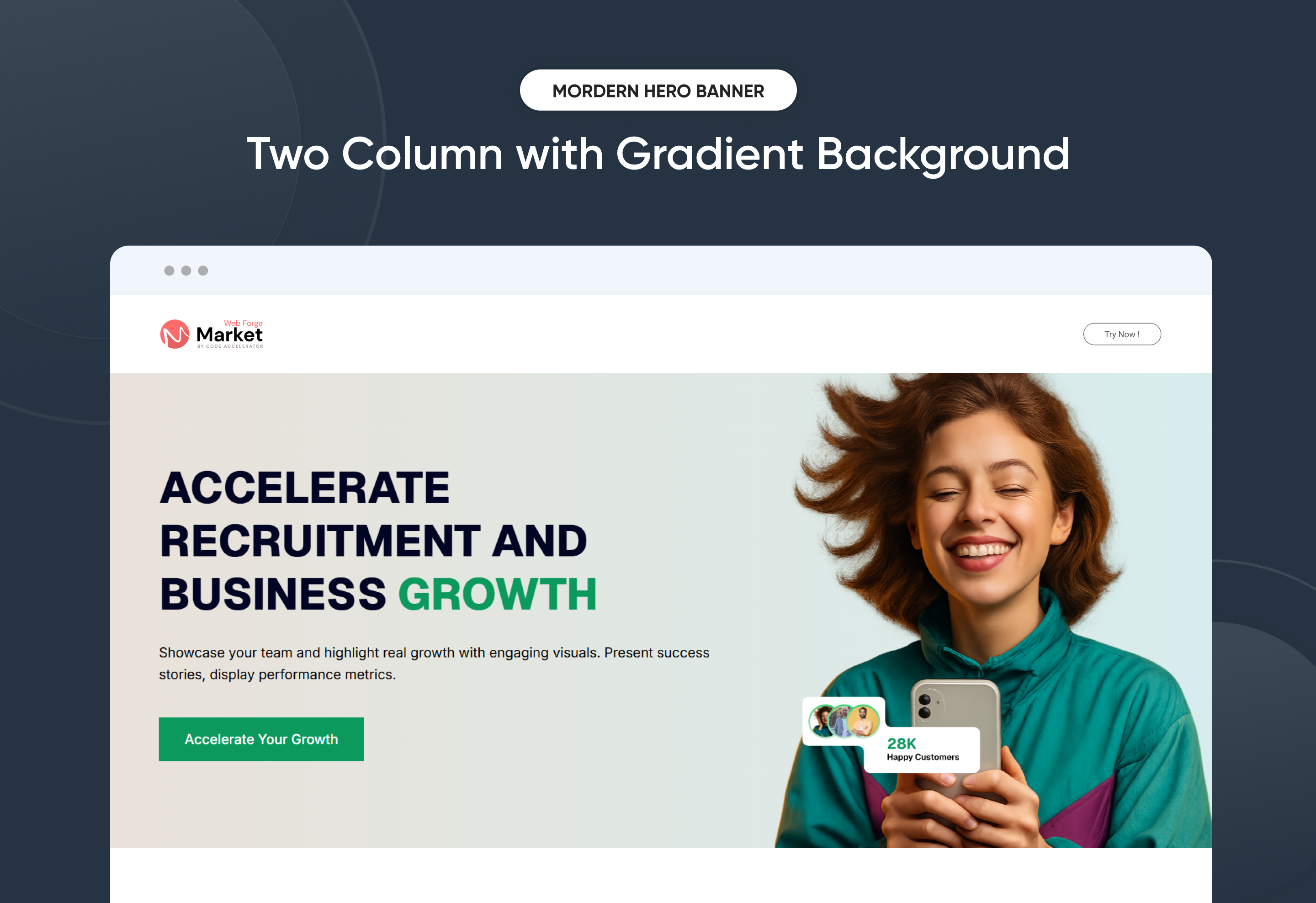 Two Column with Gradient Background