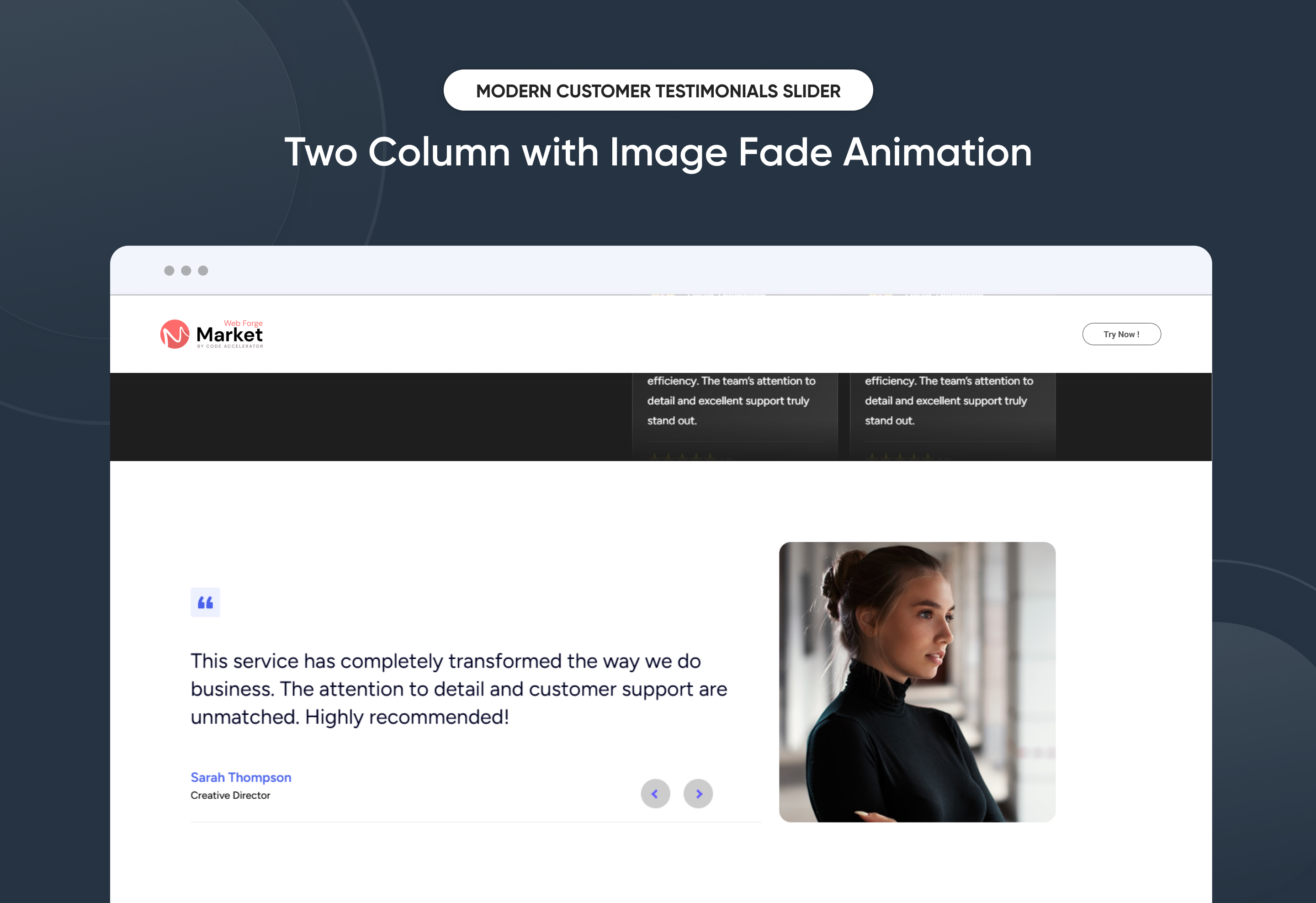 Two Column with Image Fade Animation