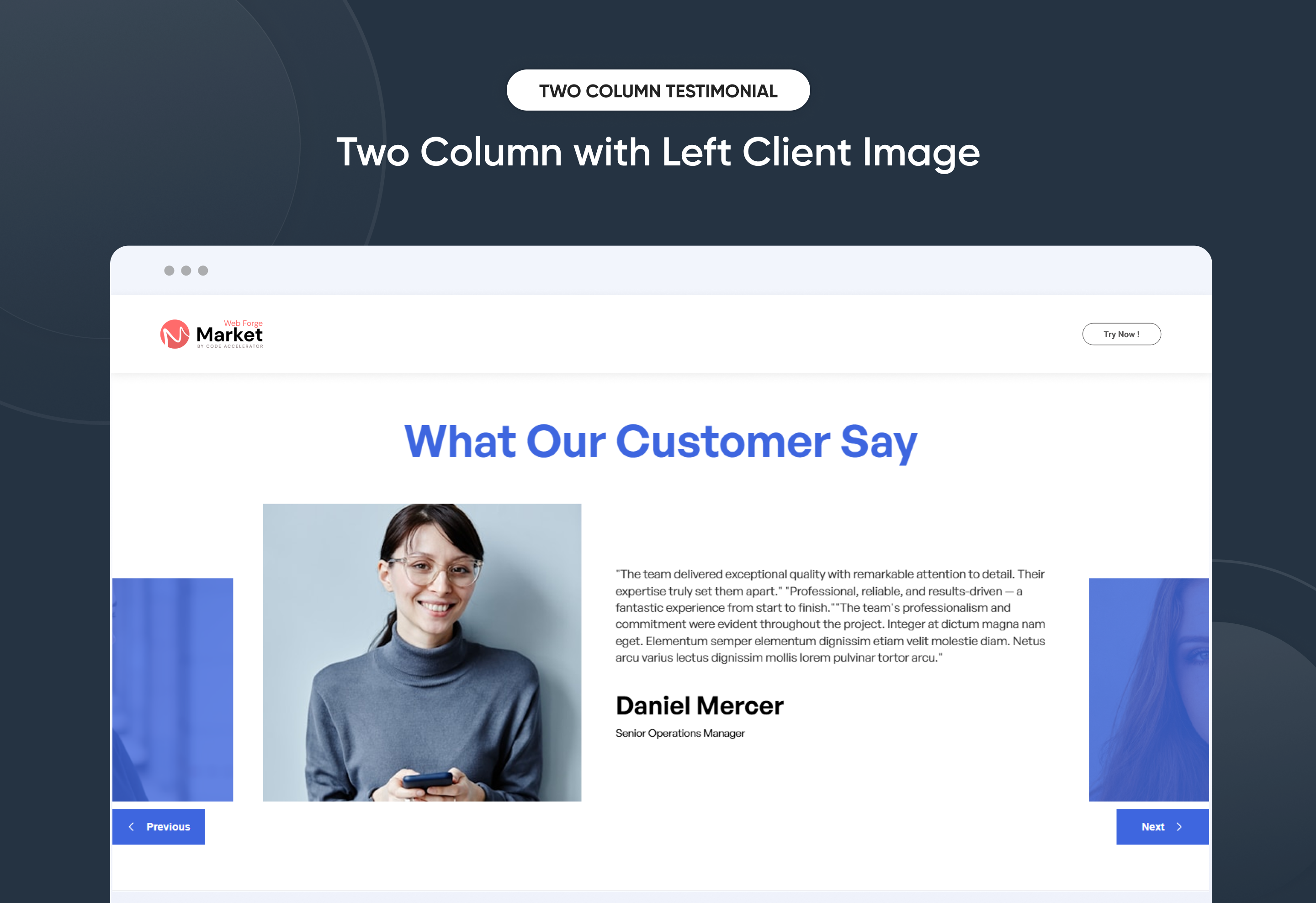 Two Column with Left Client Image