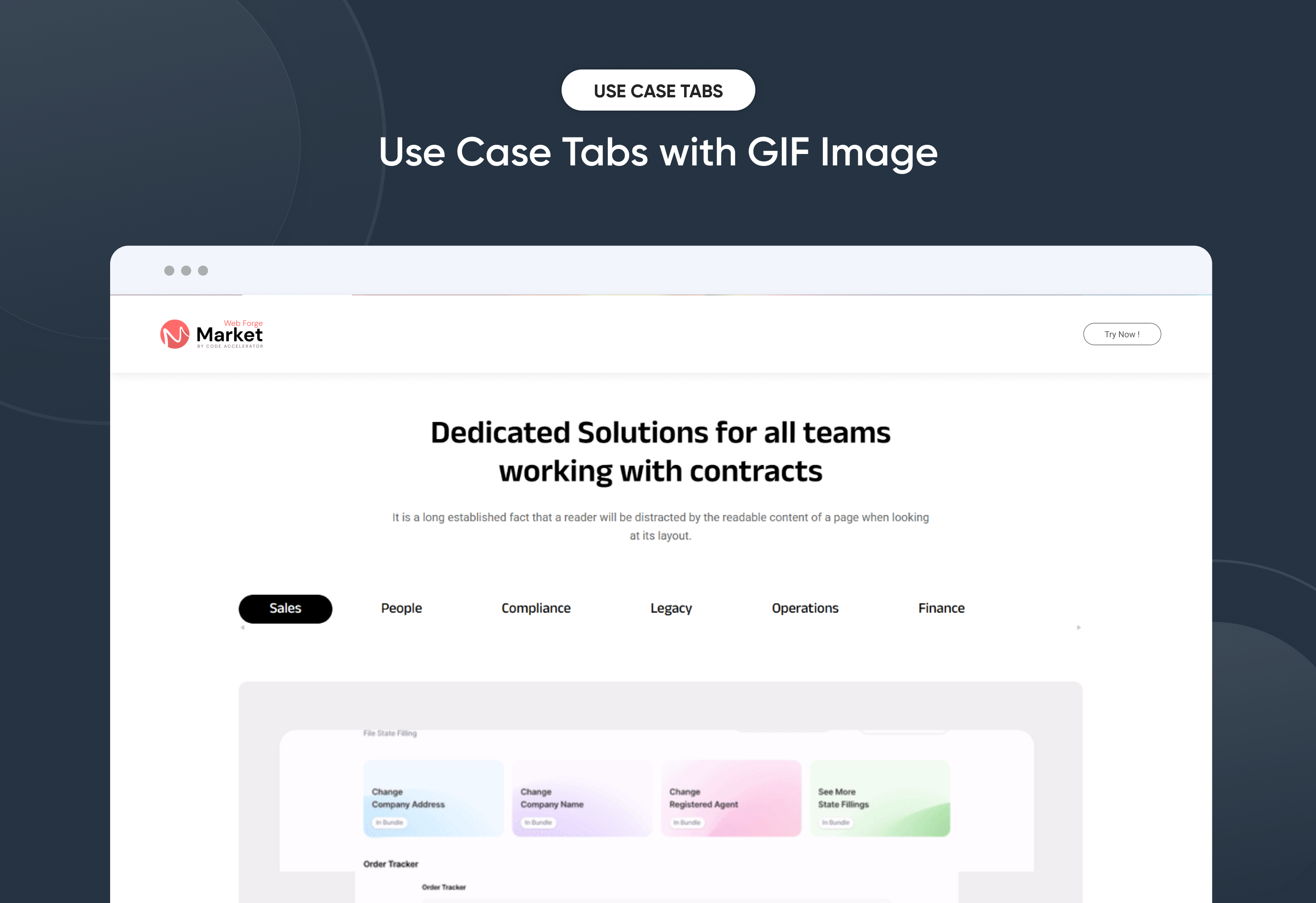 Use Case Tabs with GIF Image