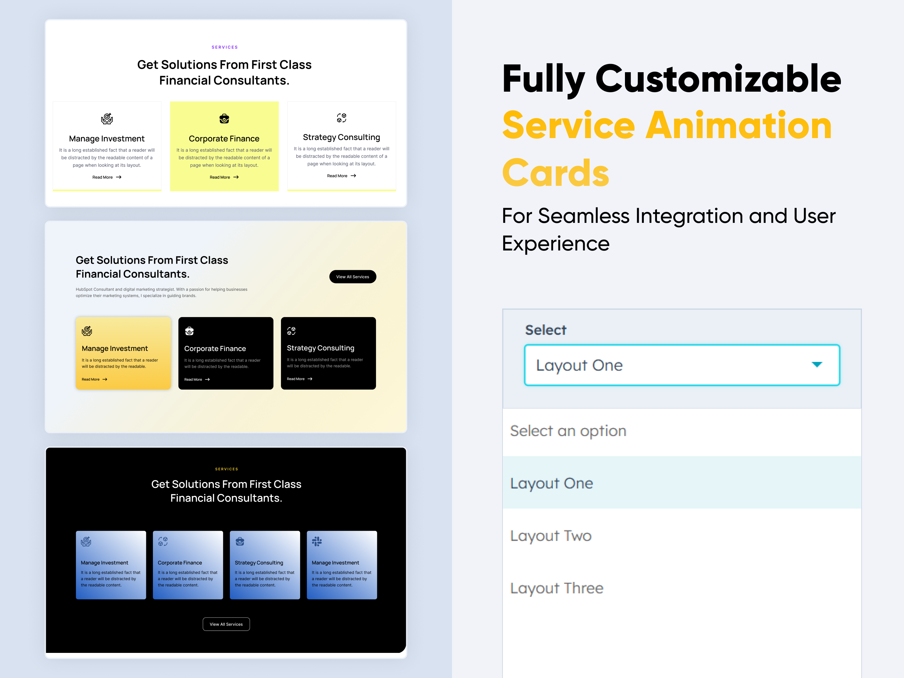 Service Animation Cards