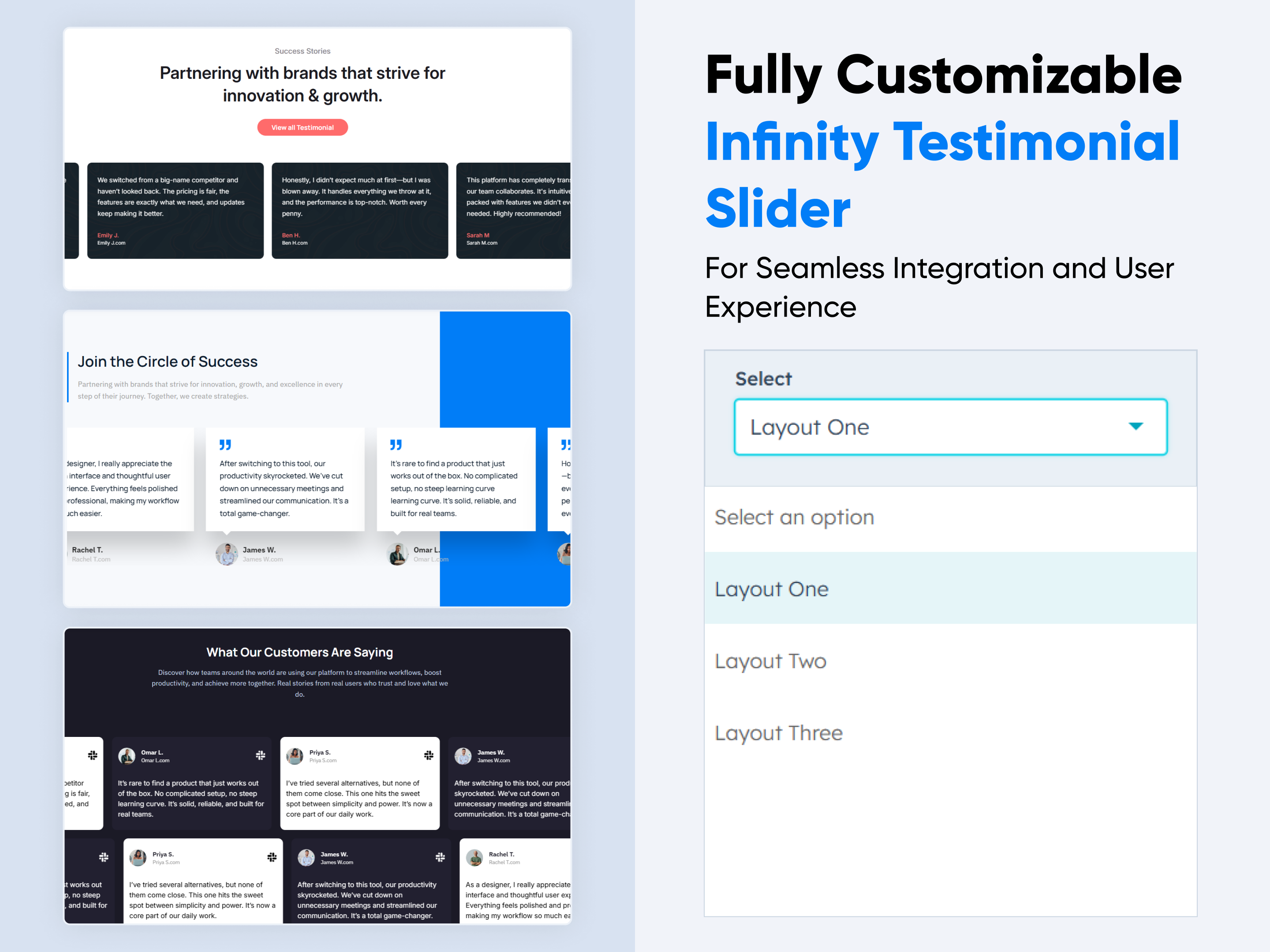 Infinity Testimonial Slider